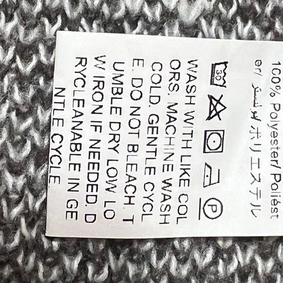 Emery Rose Long Open Cardigan Sweater Duster Brown and White Chevron Medium - Picture 13 of 13